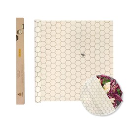 SUPERBEE Beeswax Wrap Roll XL, Reusable Beeswax Wrap for Food, Wrap Roll, Reusable Bees Wrap Paper for Wrapping Vegetables & Cheese, Bowl Covers and Sandwich Wrapping Paper, Hexagonia - 35x13"