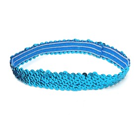 Turquoise Womens Sequin Polyester Fancy Dress Headband 38 x 3cm