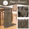 Leetaltree 2 Pack Taupe Cheese Cloth Table Runner, 35x120 Inch