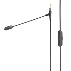 V-Moda BoomPro X Micrófono | para Juegos y comunicaciones | Cable - Jack de 3,5 mm | Pluma Flexible | Driver de Clip con botón de Silencio y Rueda de Volumen | Negro