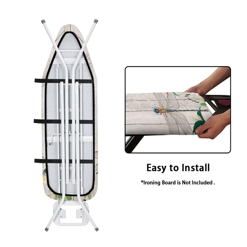 Hinthetall Wood Dragonfly Ironing Board Cover and Pad Standard Size
