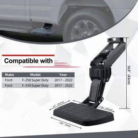 75413-01A Side Bed Step Fits 2017-2022 Ford F250/F350 Super Duty, OEM Retractable Power Step for Truck, Driver or Passenger Side Mounting Bedstep