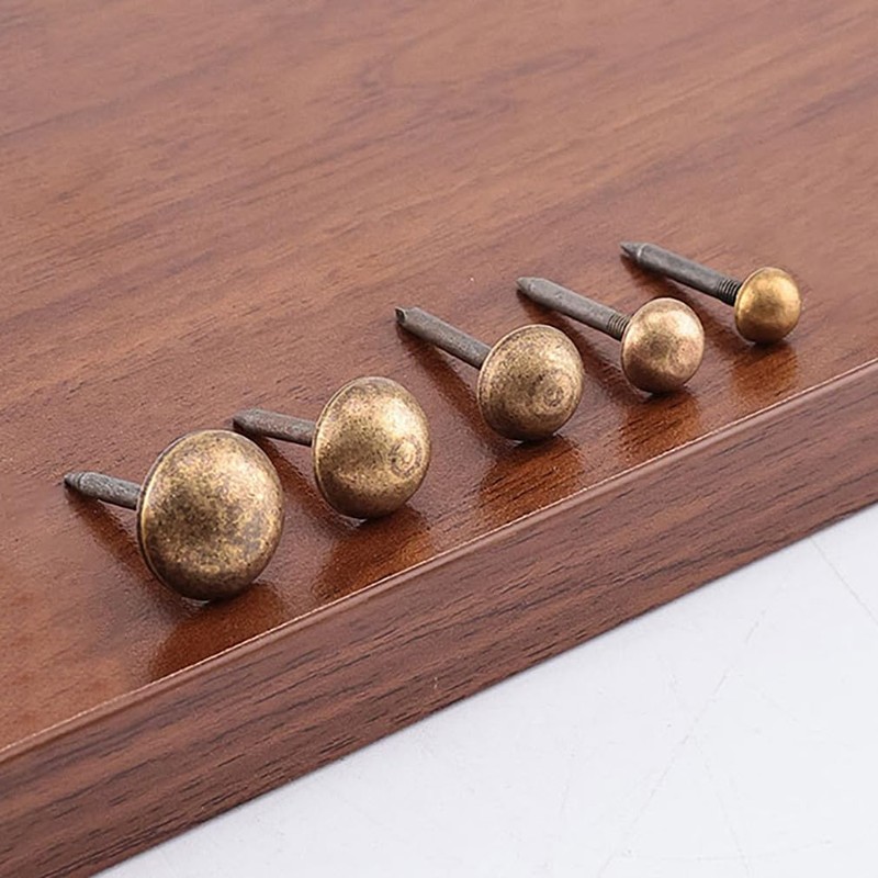 Tiazza 20Pcs Antique Brass Upholstery Tacks Drum Sofa Nails Cabinet