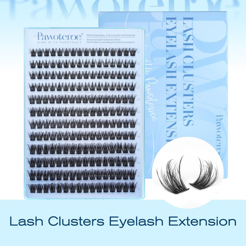 Natural Lash Clusters 12-16mm Wispy Eyelash Clusters 192pcs Cluster Eyelash