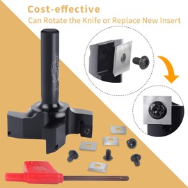 CNC Spoilboard Surfacing Router Bit, 1/2" Shank 2-1/2" Cutting Diameter, Carbide Insert Slab Flattening Router Bit Planing Bit Wood Planer Bit Woodworking Tools by BINSTAK