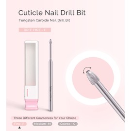 MelodySusie Cuticle Clean Nail Drill Bit 3/32'', Professional Safety Carbide Nail Bit Under Nail Cleaner for Cuticle Dead Skin Nail Prepare, Two Way Rotate, Manicure Nail Salon Supply (Medium)