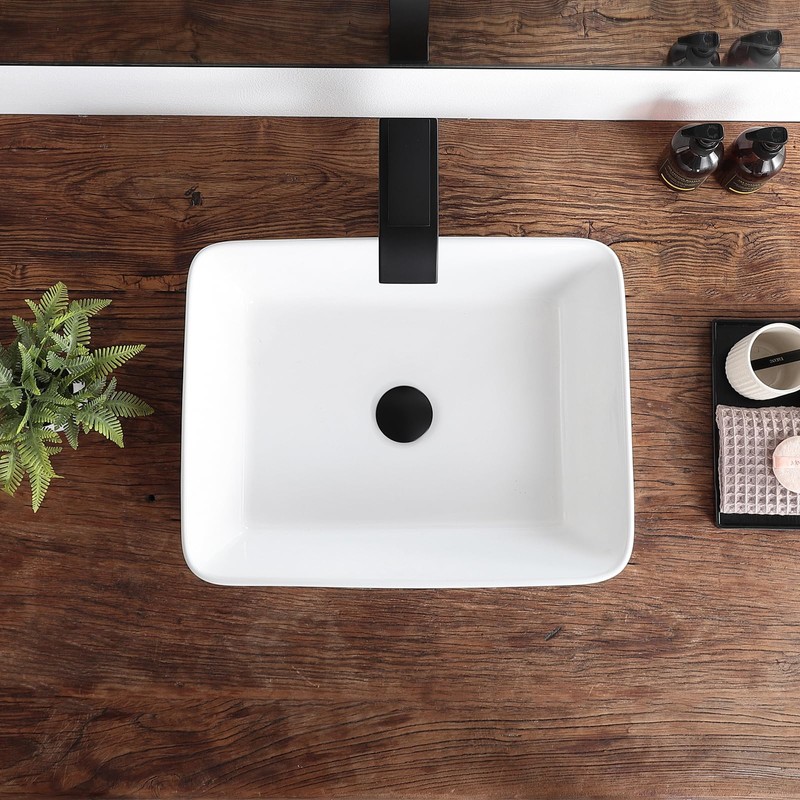 Bathroom Vessel Sink Rectangle-KARAMAG 19x15 Inch Bathroom Sink Countertop Rectangular