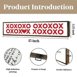 Valentine's Day Decor, XOXO Valentines Sign, Valentine's Day Wood Sign, Wooden Box Sign Desk Décor, Red Valentine's Day Wood Decor, Farmhouse Decor for Valentines Day, Gift for Valentine's Day