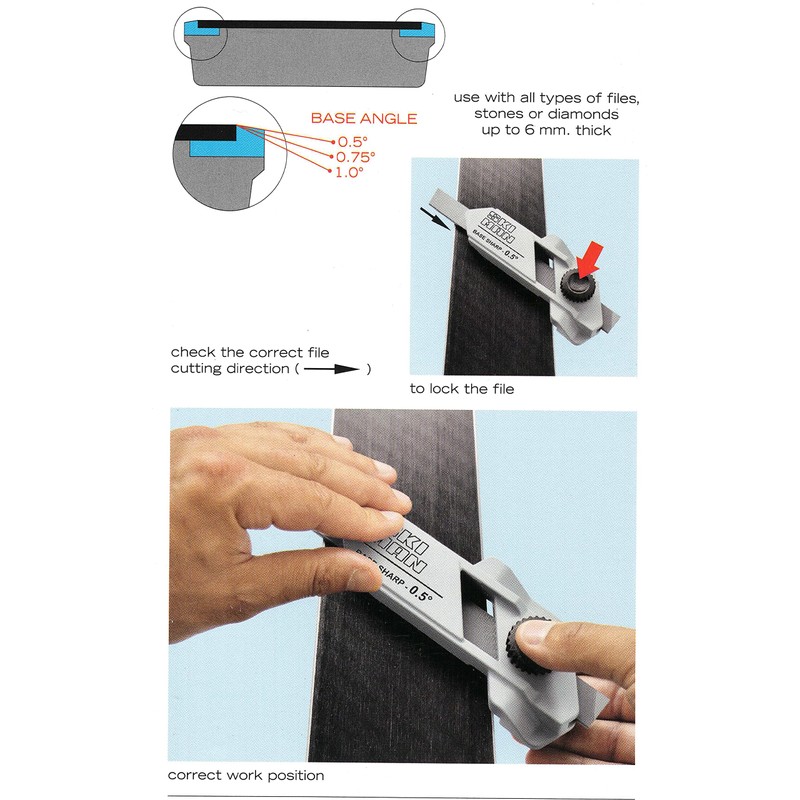 Ski Man Base Sharp Base Edge Bevelling Tool 1° Angle