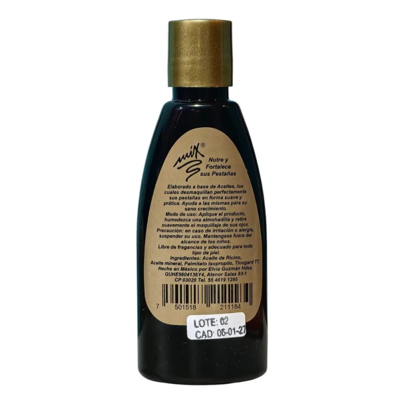 Desmaquillante Aceite Ricino Nutre Fortalece Pestañas 90 Ml