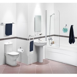 10 Pieces Bathroom Hardware Accessories Set Polished Chrome, Bathroom Towel Rack Set SUS304 Stainless Steel, Square Bath Towel bar Set Heavy Duty, Wall Mounted