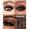 Bastone per ombretto con glitter marrone scuro, girevole, cremoso, effetto