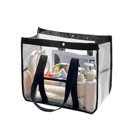 DIFEIUKI Pool Bag, Transparent Plastic Bag, Handbag, Waterproof, Beach Bag, Fashionable, Storage for Changing Clothes, Hot Springs, Swimming, Beach, Gym, Bath, Pool, Unisex, Clear Bag, Swimming