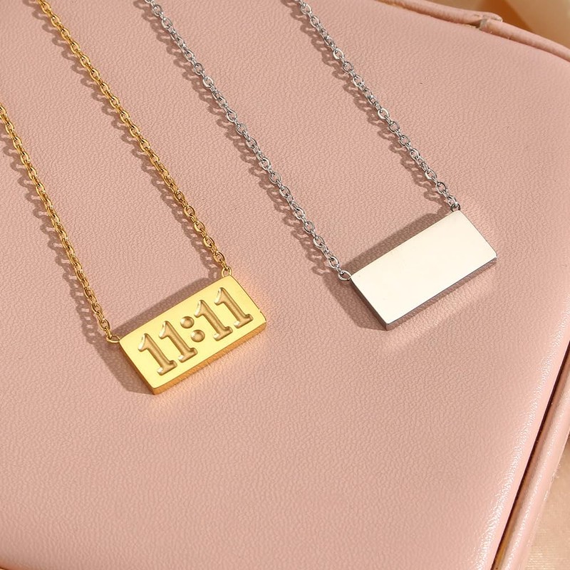PAURO Women's 11 11 Angel Number Necklace Charm Choker Numerology