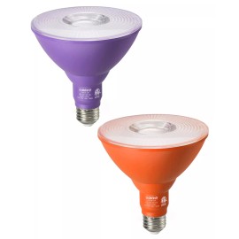 EDISHINE 2 Pack PAR38 Purple & Orange Flood Light Bulb LED Light Bulb for Hallow