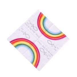 20 Napkins Schön dass du da bist mit Fische und Regenbogen bunt as Table Decoration for Communion, Confirmation and Christening 33 x 33 cm