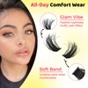 MIKIWI Lash Clusters 280pcs D Curly Individual Lashes, Wispy 3D
