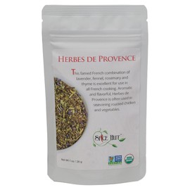 Organic Herbes De Provence Seasoning, A Light Floral Herb for Vegetables Roasted Potatoes, 1 Ounce, The Spice Hut