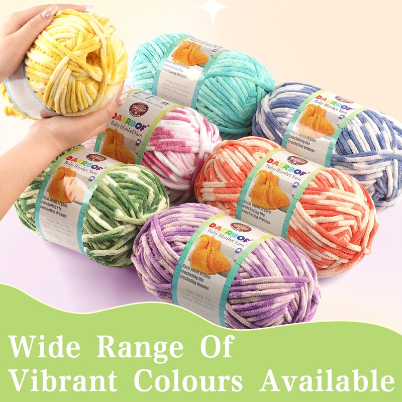 Chunky Chenille Yarn for Crocheting #6 Super Bulky Blanket Yarn