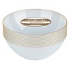 Stunning White Transparent Hammered Bowls with Gold Rim - 12