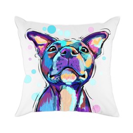 Redland Art Cute Pet Pit Bull Dogs Pattern Polyester Throw Pillow Covers Cushion Cover Pillowcases Home Decor 18" x 18" 45cm x 45cm