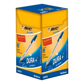 Plumas Lapicero Bic Dura+ Punto Mediano 1 Mm Caja 50 Piezas Azul