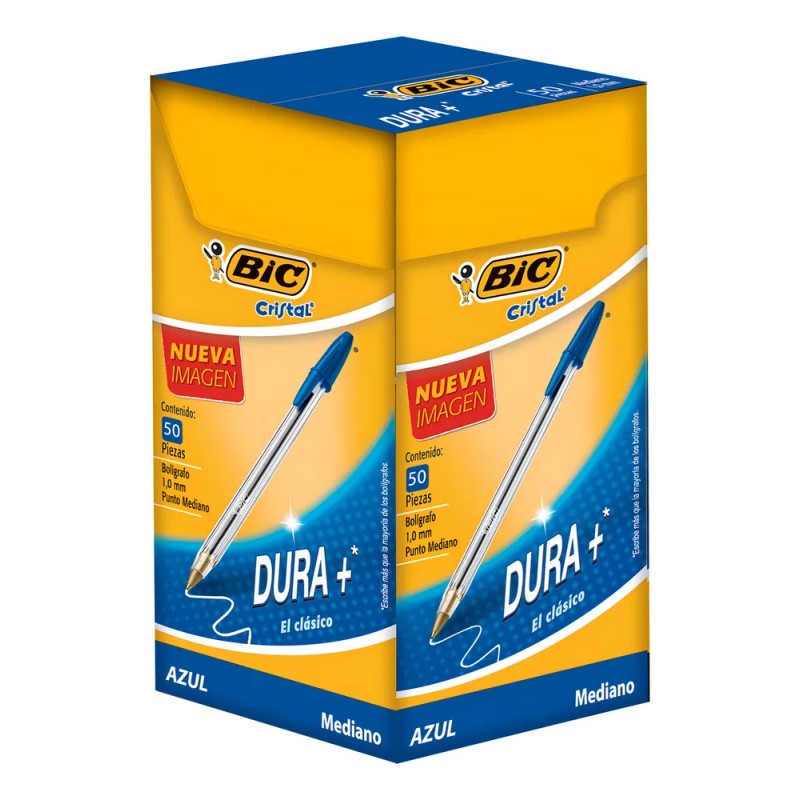Plumas Lapicero Bic Dura+ Punto Mediano 1 Mm Caja 50