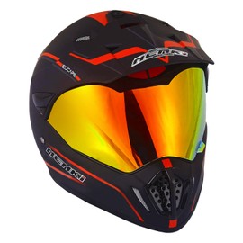NENKI ATV Helmets with Visor Adult Dirt Bike Helmets MX Helmet Motocross Helmets for Men Women DOT Approved MX UTV Four Wheeler Helmet (XL, Matte Black & Red)