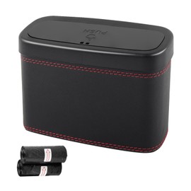 YGDMD Car Trash Can with Lid,Press-Top Car Trash Bin with 30PCS Cars Trashs Bags,Multi-Function & Small Cars Garbage Can with Suspension Design for Storaging Garbage Fits 4.7 Gal