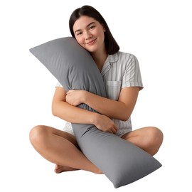 KALTEK 8lbs Weighted Body Pillow – (48" x 14") Contoured Support with Cooling Tencel Cover – Long Pillow for Side Sleepers & Full-Body Comfort – Removable Washable Cover