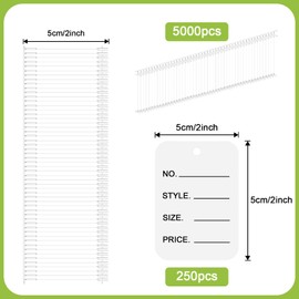 Goeveo 5000Pcs Tagging Gun Barbs Tag Attachments Fasteners 250 Price Tags Micro Stitch Gun for Clothes Price Labels Quick Clothing Fixer Tag Fasteners for Retail Repairs Crafting