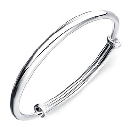 Lzz Simple Fashion Ladies 925 Sterling Silver Bracelet high Polished Shiny Minimalist Stackable Bracelet