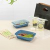 Restaurantware Asporto 38 oz Rectangle Midnight Blue Plastic To Go