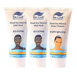 Dead Sea Skincare Set - 2 Dead Sea Mud Masks for the Face and a Face Cleanser for Deep Cleansing Pores Anti-Aging Dead Sea Spa Treatment for Hydrating and Activating Facial Care 6, 1, 60ml each / 데드 씨 스킨케어 세트 - 얼굴용 데드 씨 머드 마스크 2개와 모공 딥 클렌징 노화 방지 데드 씨 스파 트리트먼트 수분 공급 및 얼굴 관리 활성화를 위한 페이스 클렌저 각 6, 1개, 60ml