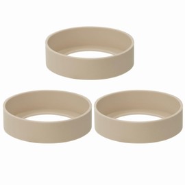 ONLYKXY 3pcs 7cm Silicon Protective Cup Mat Sleeve Heat-Resistant Bottle Holder Rubber Coaster Tumblers Protector Base Pad Non-Slip Bottom Cover Ring Accessories for Thermos Cup (Light Khaki)
