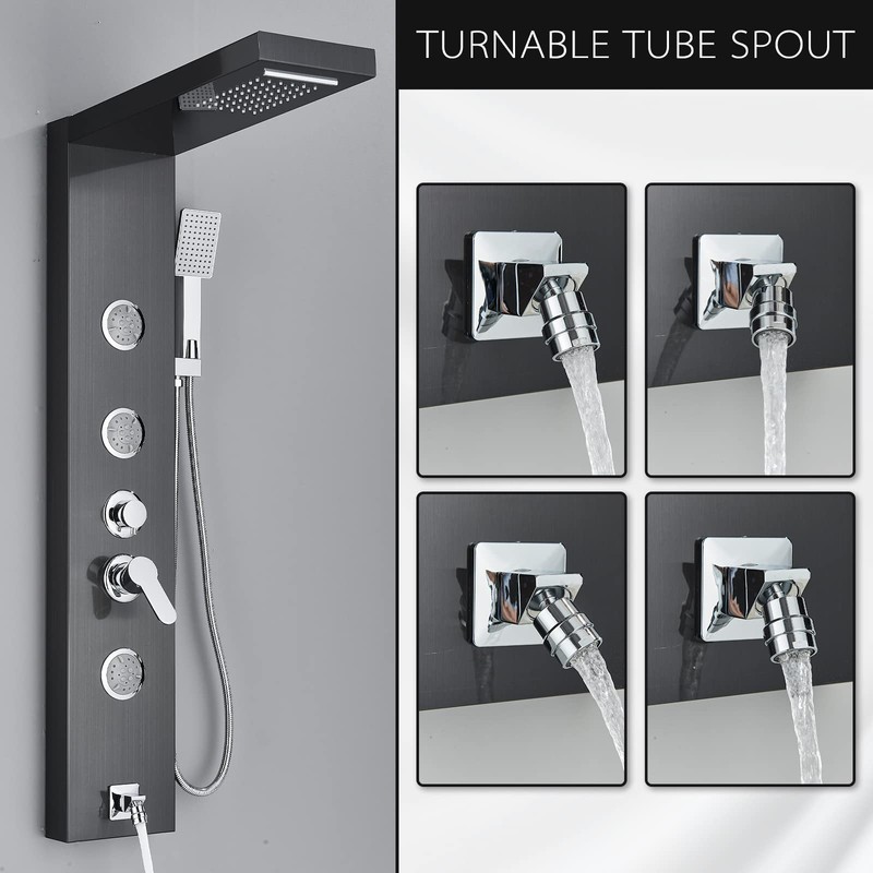 AlenArt Shower Panel Tower System, Multi Function Shower System with