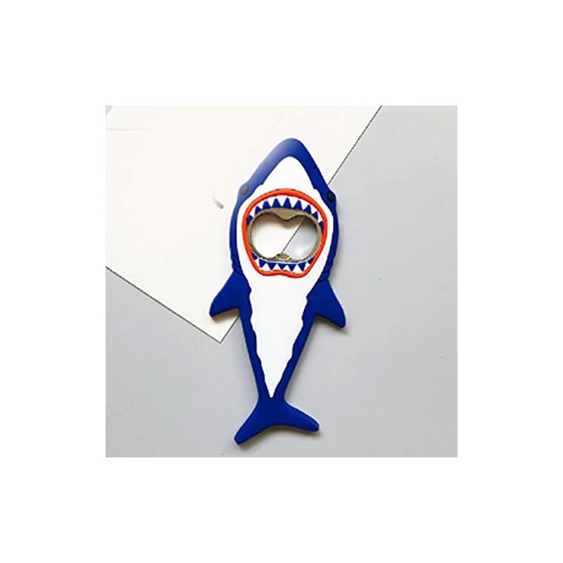 ARFUKA Stainless Steel & Rubber Bottle Opener, Blue, 3D Shark