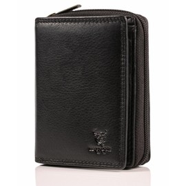 MATADOR Seoul Women's Leather Wallet, TÜV-Tested RFID Protection Purse, Women's Wallet, Women's Wallet, Genuine Leather Purse, Women's Leather Purse, Black Nappa, Classic