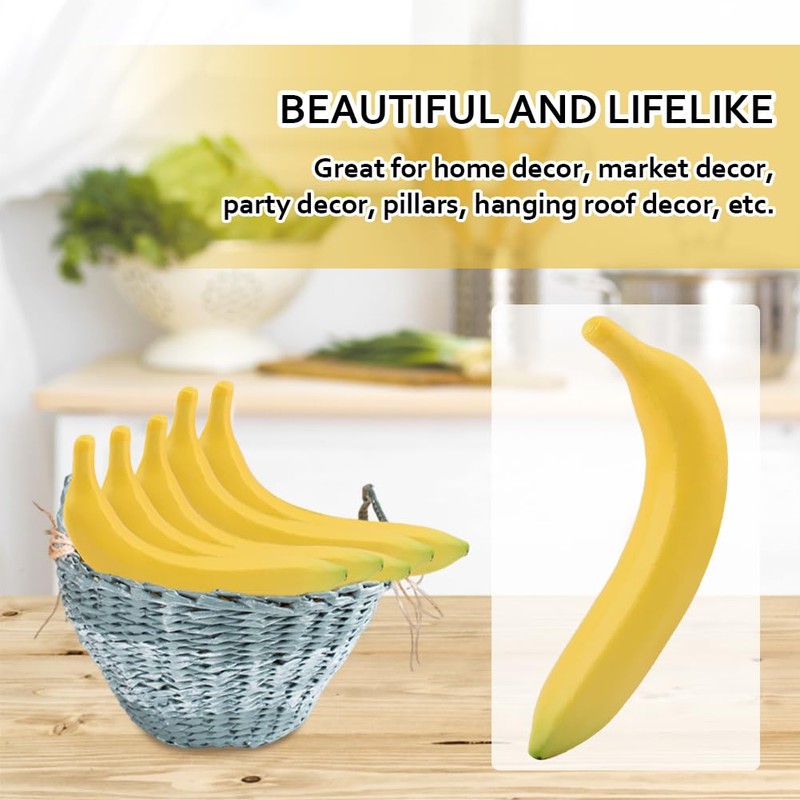 EKDJKK Artificial Fake Fruit, Realistic Artificial Banana, Lifelike Plastic Simulation