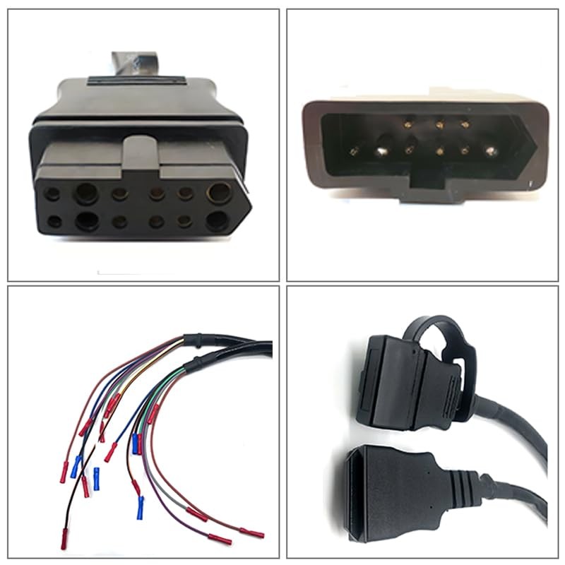JUNRUO 9-Pin Truck and Plow Side Repair Harness Kit Compatible