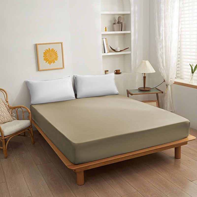 NAFAY LIVING Fitted sheet-Plain Dyed Ultra Soft Microfiber Bedding Sheet