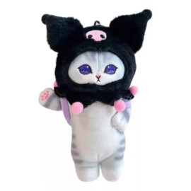 KFMX Llavero Peluche Gato Kuromi Disfraz Suave Lindo