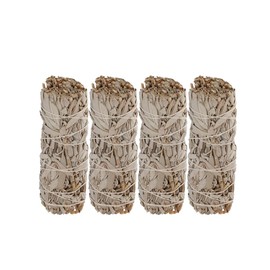 4 Inch California White Sage Smudge Sticks Bulk for Home Cleansing, Good Energy Meditation & Smudging Rituals | Sustainably Sourced California White Sage Incense Sticks Bundle (4Sticks)