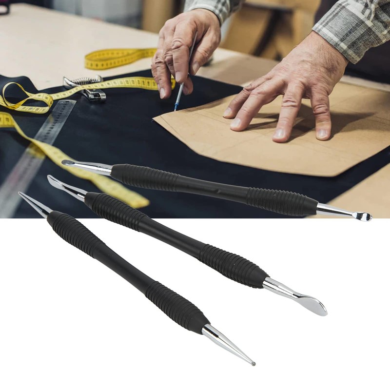 Fyearfly 3-Piece Leather Carving Tools, Leather Craft Leather Carving Tool,