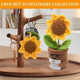 Siuzon Sunflower Mom Gifts from Daughter Son, Crochet Sunflowers Mothers Day Present for Mom Grandma Mommy Mother Mama Gifts, Thank You Gift for Grandmas Moms Birthday Party Office Home Decor
