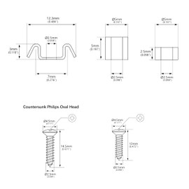 Banworks Guitar Vintage String Tree String Guides Retainer for Tele Telecaster Strat Stratocaster ST Electric Guitar Pack of 2 JT/YXK-02 Chrome