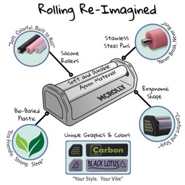 McRolly 79mm Cigarette Rolling Machine for 1-1/4 (Black Lotus)