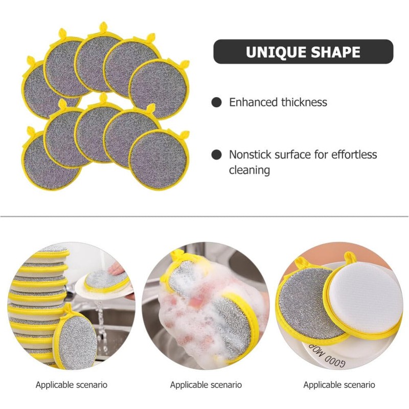 Dishes Scrub Sponges, 20pcs Double-Side Kitchen Scouring Pads Non Scratch