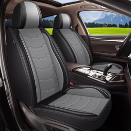 DISUTOGO Seat Covers Fit for Subaru Crosstrek 2016-2023 2024 2025: Full Set Leather Car Seat Covers Waterproof Automotive Seat Cushions Covers (2 Row 5 Seats, Black&Grey)