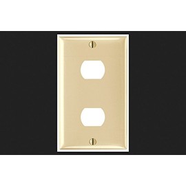 Legrand Pass & Seymour K2I Plastic Despard Opening Wall Plate, 1 Gang, Two Horizontal Opening, Includes Mounting Straps, Ivory (1 Count)
